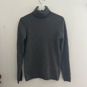 Ann Taylor Women’s Heather Gray 100% Cashmere Turtleneck Sweater M Quiet Luxury
